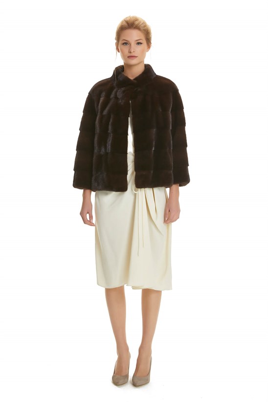 Shaky Women's Mink Fur Jacket  Mahogany
