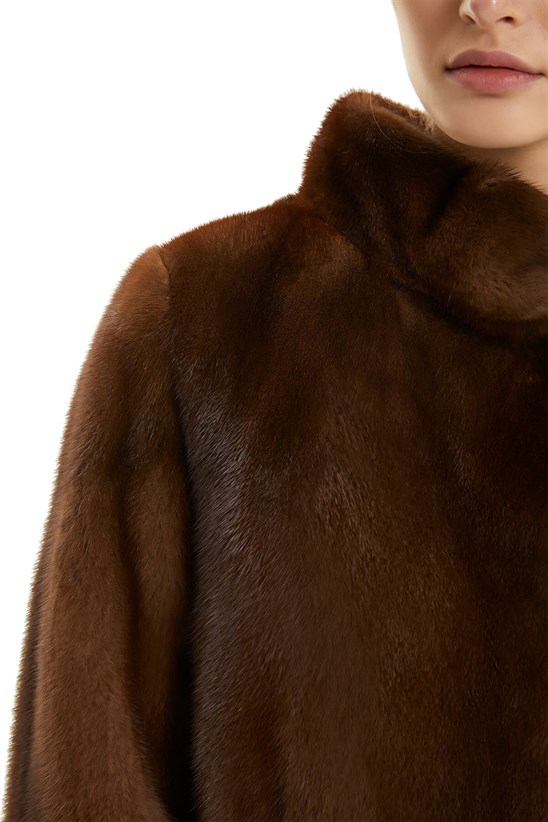 Shaky Women's Mink Fur Jacket  Brown